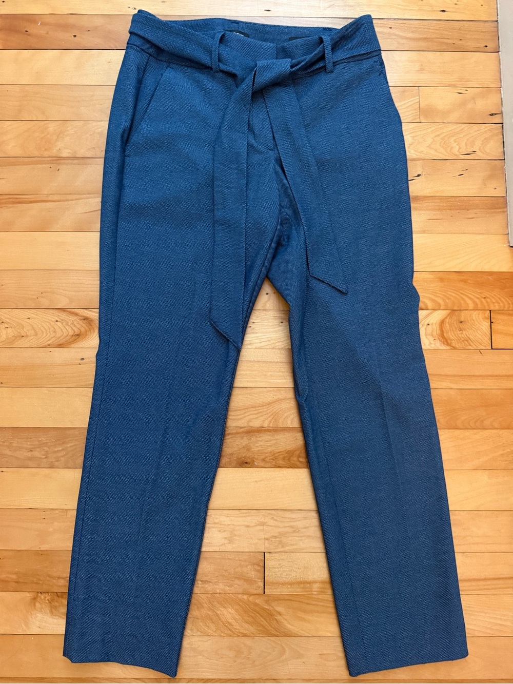 LOFT Blue Tie-Waist Dress Pants